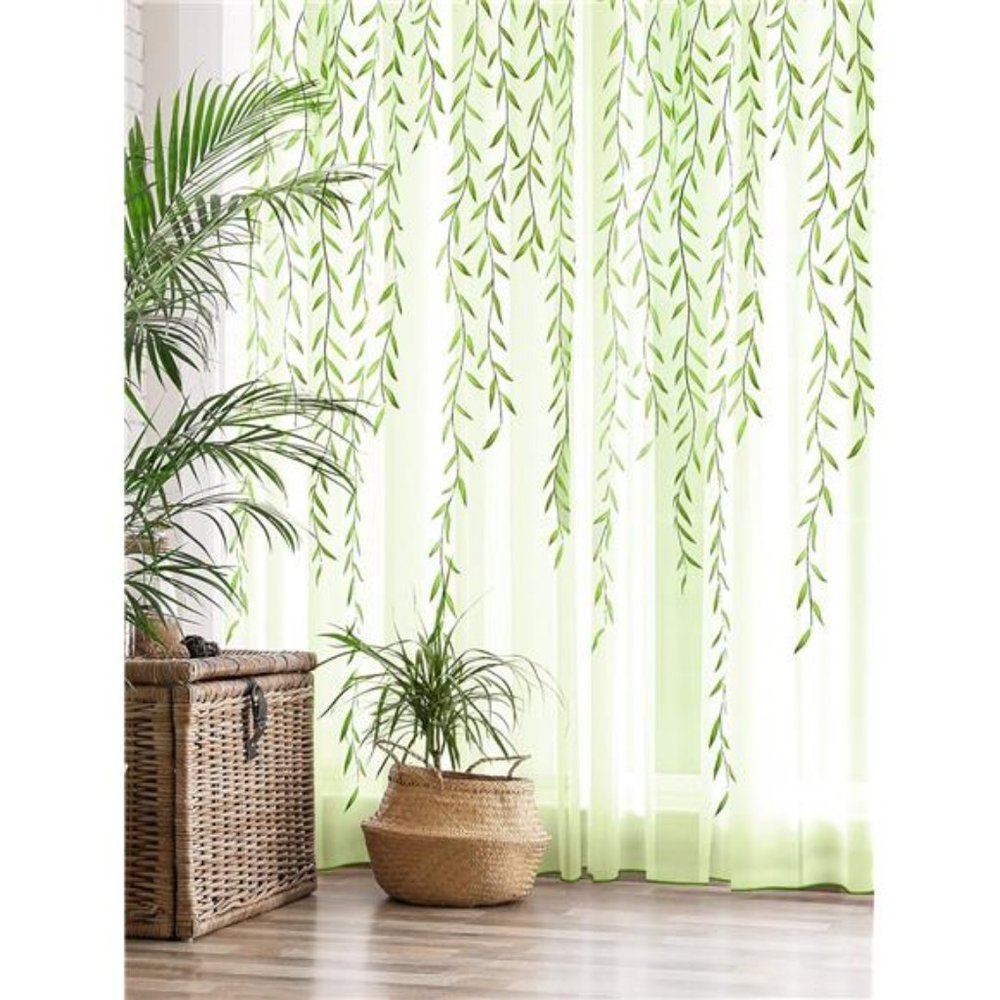Voile Curtains Cute Green Sheers Leaf Curtain Tulle Vine Window Curtains Nursery